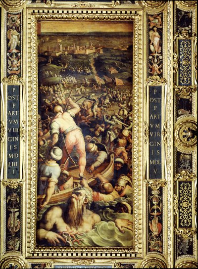 The Defeat of the Turks at Piombino from the ceiling of the Salone dei Cinquecento, 1565 by Giorgio Vasari